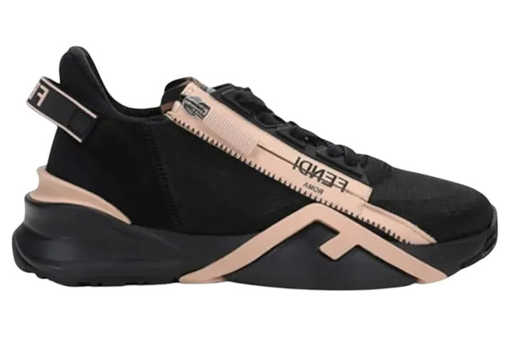 Fendi Black & Pink Flow Low-Top Sneakers (8E8035 AF5R F08M4)