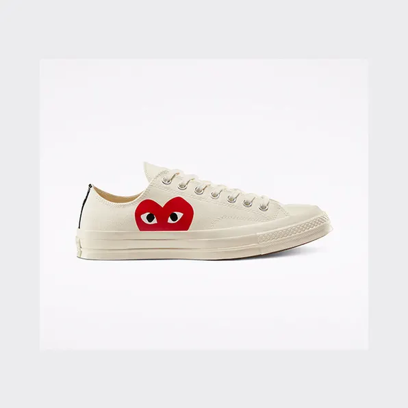 Converse Chuck 70 Low Top x Comme des Garcons Play CDG – White (150207C)