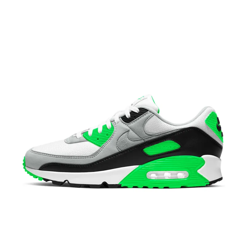 Nike Air Max 90 Recraft Lime White/Light Smoke Grey-Black-Particle Grey-Lime (CW5458-100)