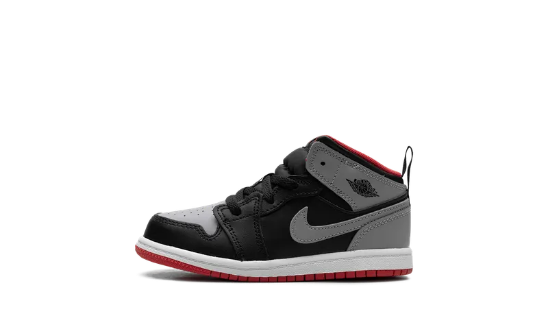 Jordan 1 Mid TD “Black/Cement Grey-fire Red-white” (DQ8425-006)