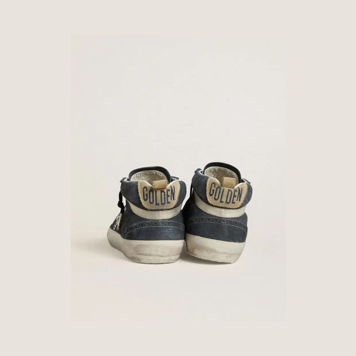 Golden Goose Mid Star In Petrol-Blue Suede With Silver Glitter Star And Cotton Flash (GWF00122.F007917.50970) (4)