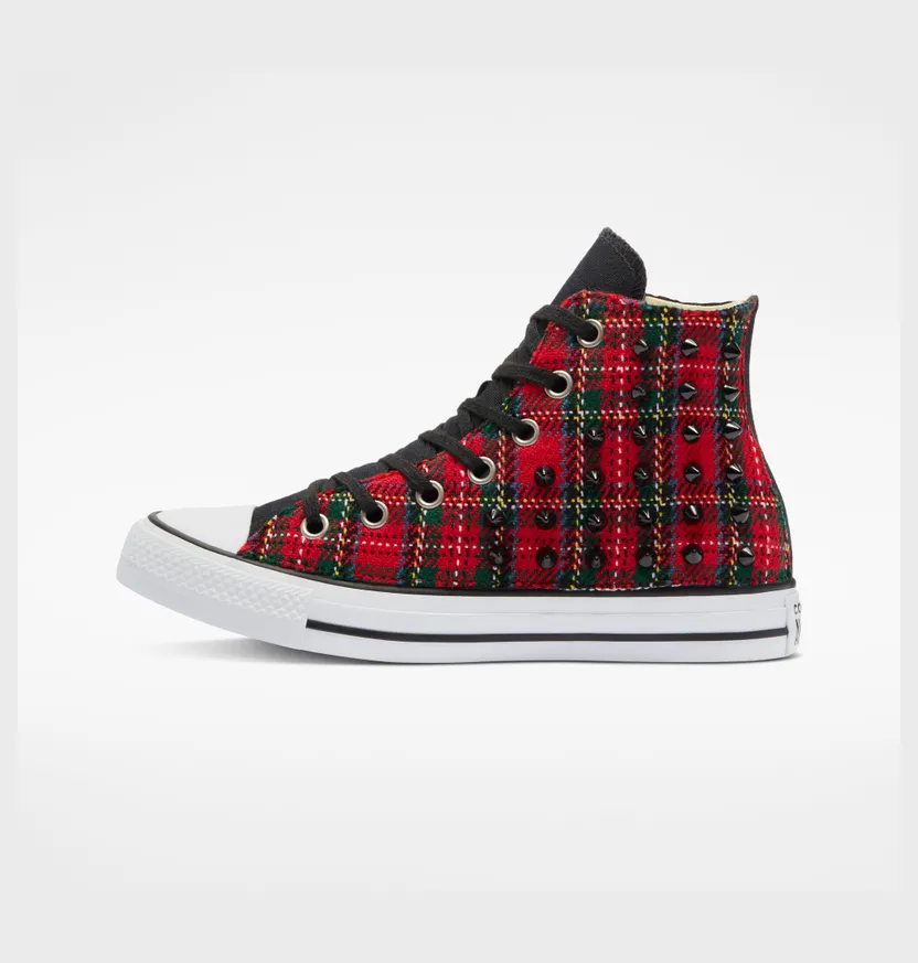 Converse Chuck Taylor All Star Tartan Rode Noppen Met Schotse Ruit