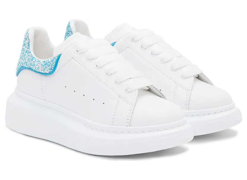 Alexander McQueen Kids White Glitter Oversized Sneakers (612099WIAHH) (4)