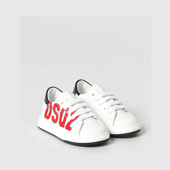 Dsquared2 Leather Sneakers with Logo Print Red (826741)
