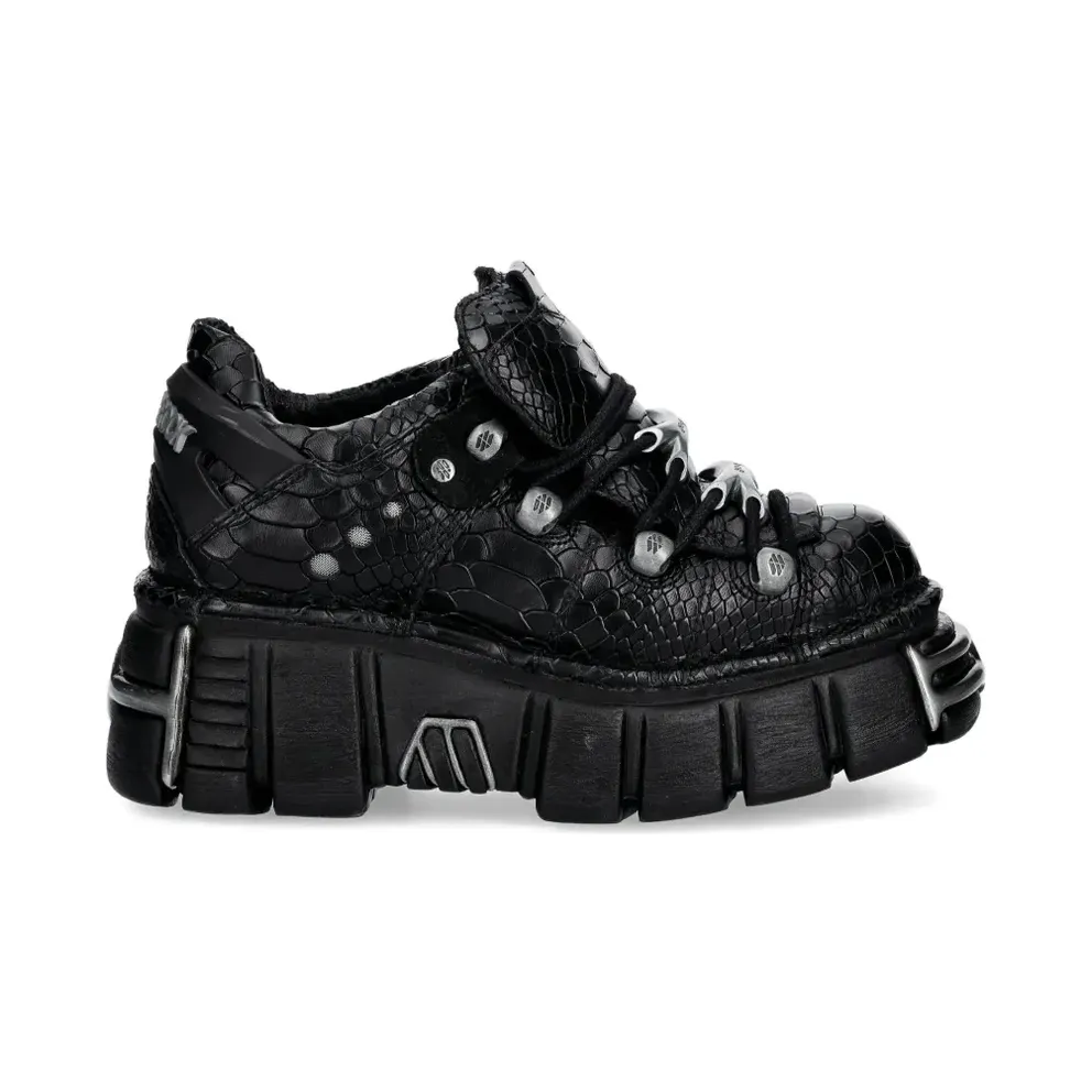 NEW ROCK Zilverkleurige hardware with textuur – Black (M120NC74)
