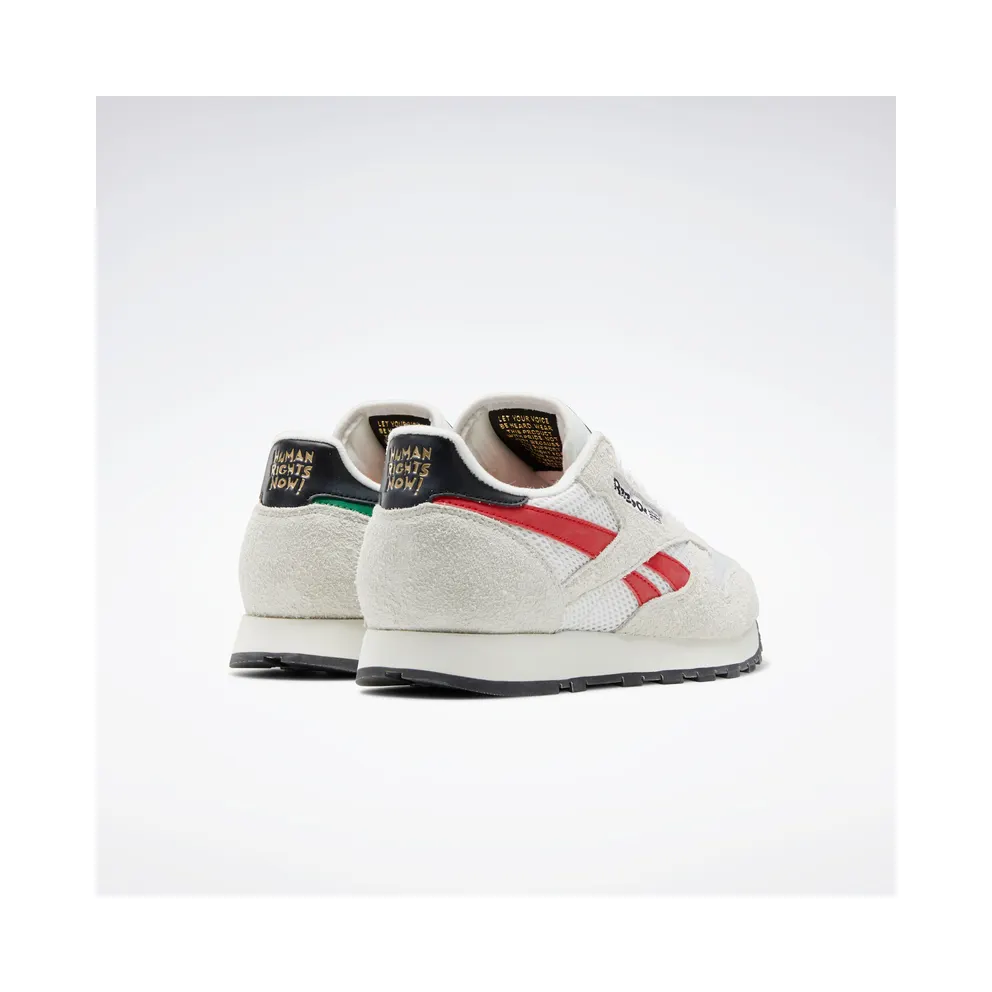 Reebok Classic Leather Shoes Pure Grey 1 / Vector Red / Gold Metallic