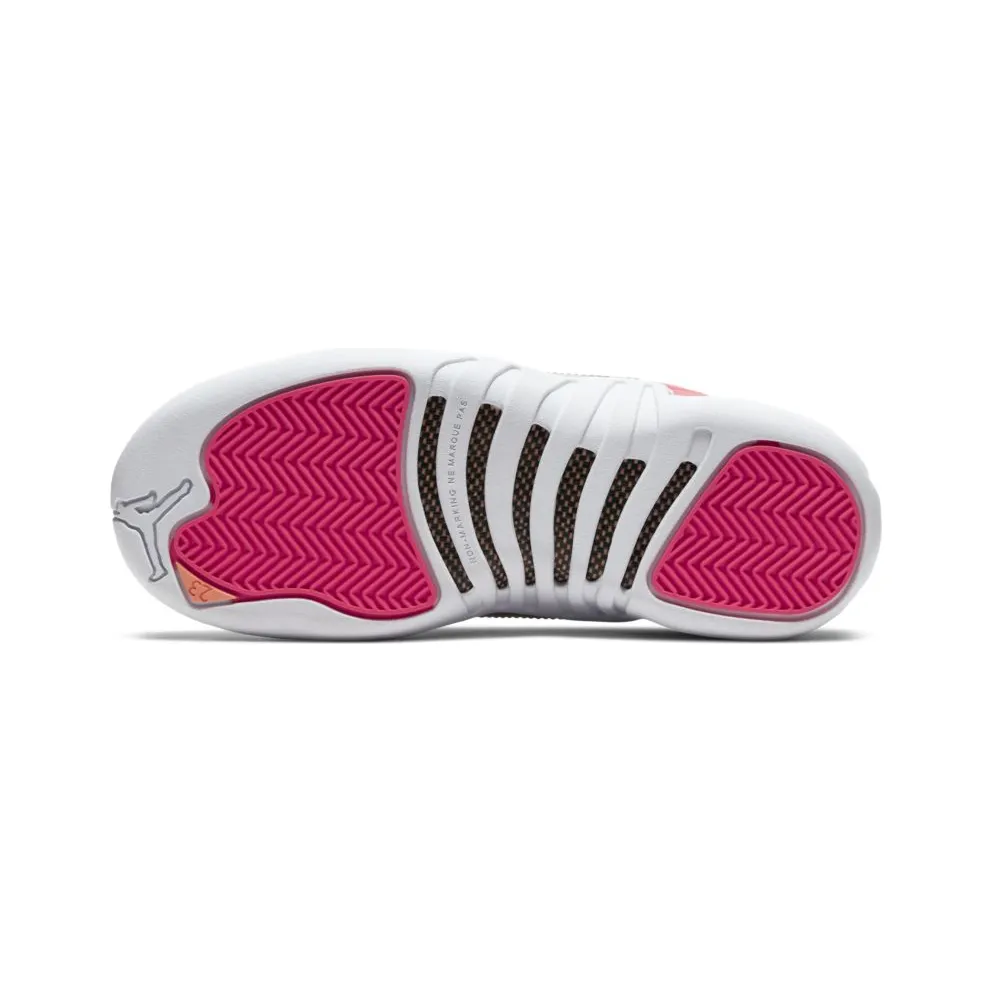 Jordan 12 Retro Sunrise (GS) Racer Pink/White-Hot Punch-Bright Mango-Sunset Pulse-Metallic Silver (510815-601)