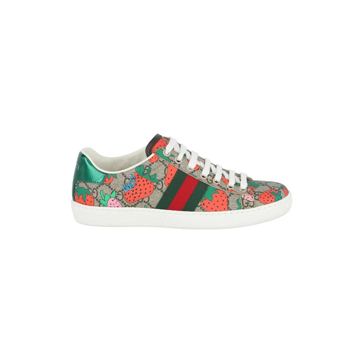 Gucci GG Supreme Ace Strawberry Sneakers Beige Multi (433900 G2210 8960)