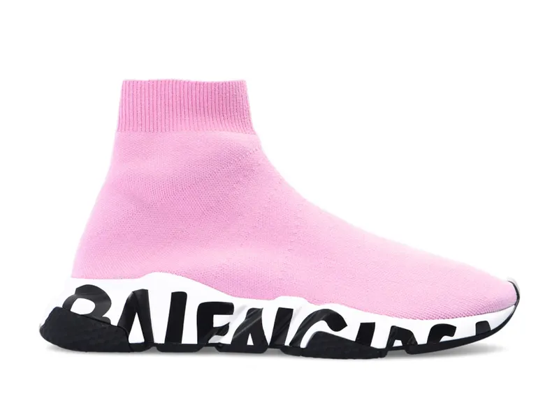 Balenciaga Speed Graffiti Pink Black (W) (605942 W2DB7 5691)