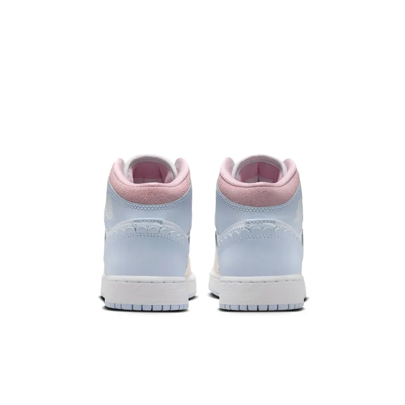 Air Jordan One Mid Half Blue / Pale Ivory / White (IB7057-403)