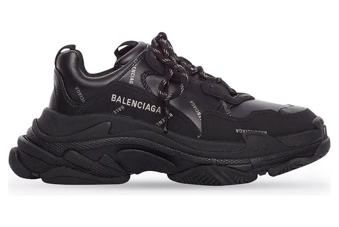 Balenciaga Triple S AllOver Logo Black Grey Leather Free (536737W2FA21081)