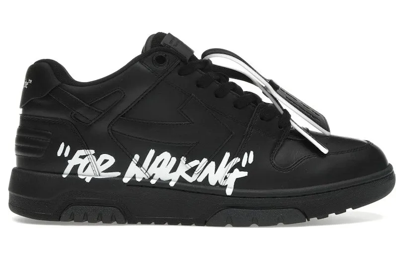 OFF-WHITE Out Of Office OOO Low Tops For Walking Black White (OMIA189C99LEA01A1001)