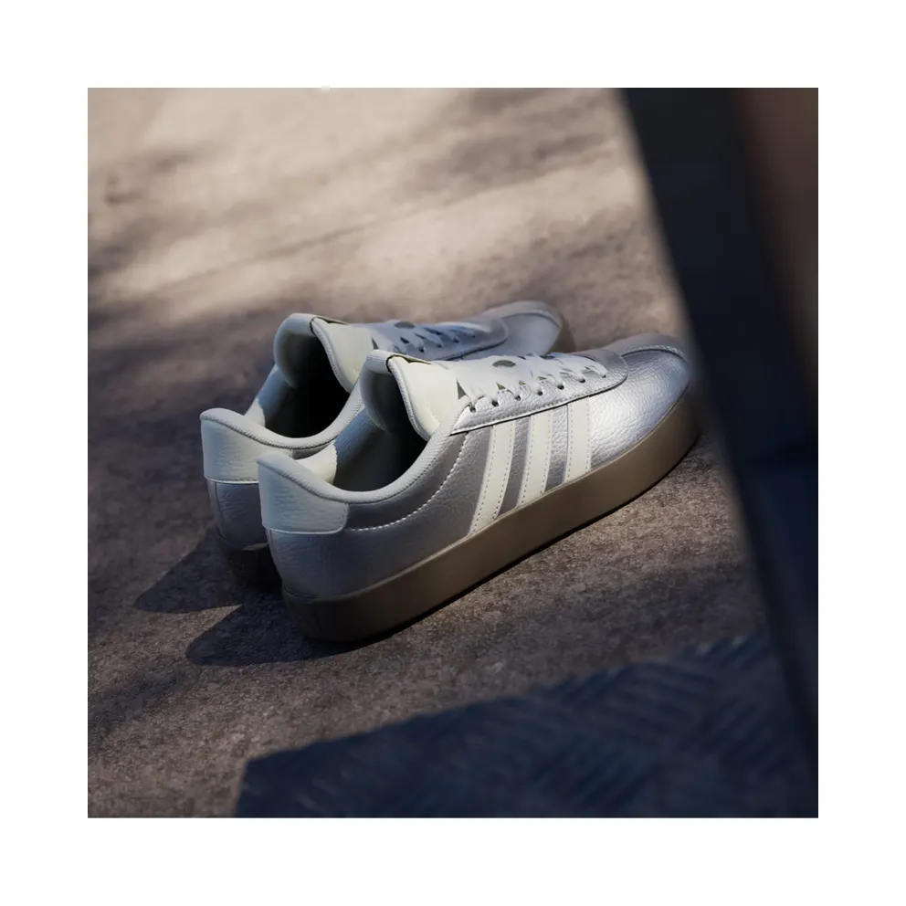 Adidas VL Court 3.0 Silver Metallic / Off White / Gum (JQ7315)