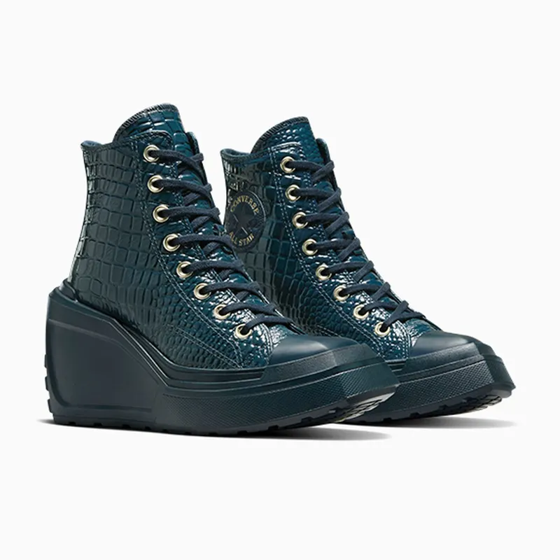 Converse Chuck 70 De Luxe Wedge Platform Leather Into The Void/Gold (A10037C)