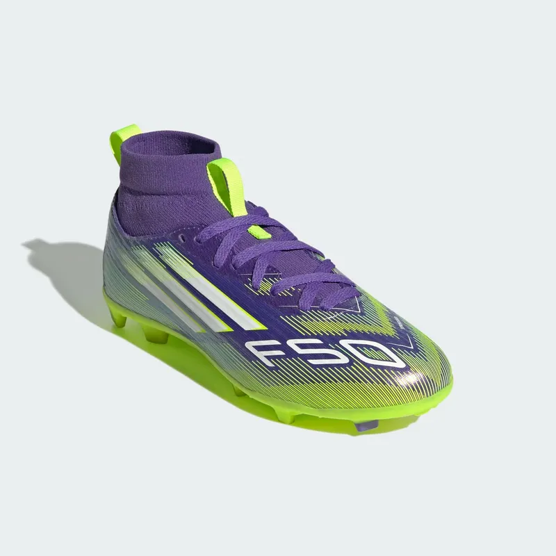 adidas F50 League Mid-Cut FG/MG Purple Rush Cloud White Lucid Lemon (JI3547)