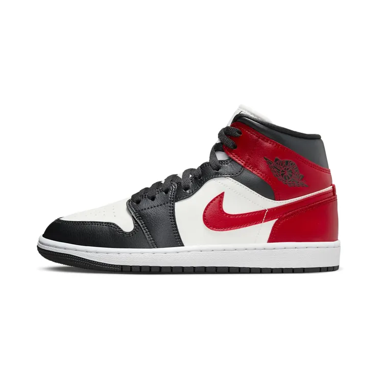 AIR Jordan 1 MID Black Toe “Sail / Off-Noir / White / Gym Red” (BQ6472-160)