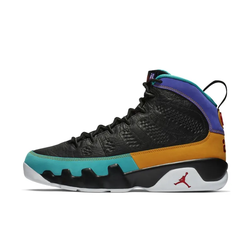 Jordan 9 Retro Dream It Do It Black/University Red-Dark Concord-Canyon Gold-Turbo Green-White (302370-065)
