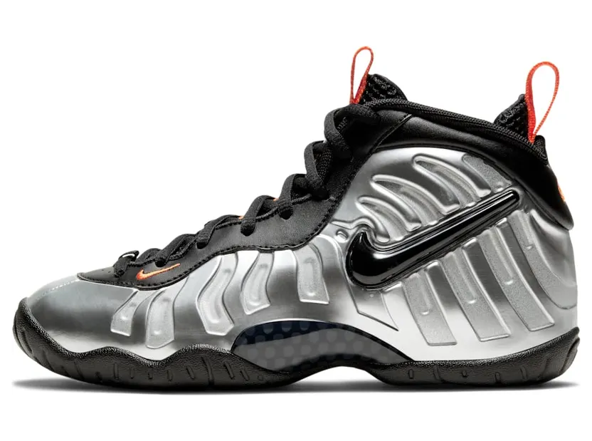 Nike Little Posite Pro GS ‘Halloween’ Flat Silver/Black/Electro Orange (644792-013)