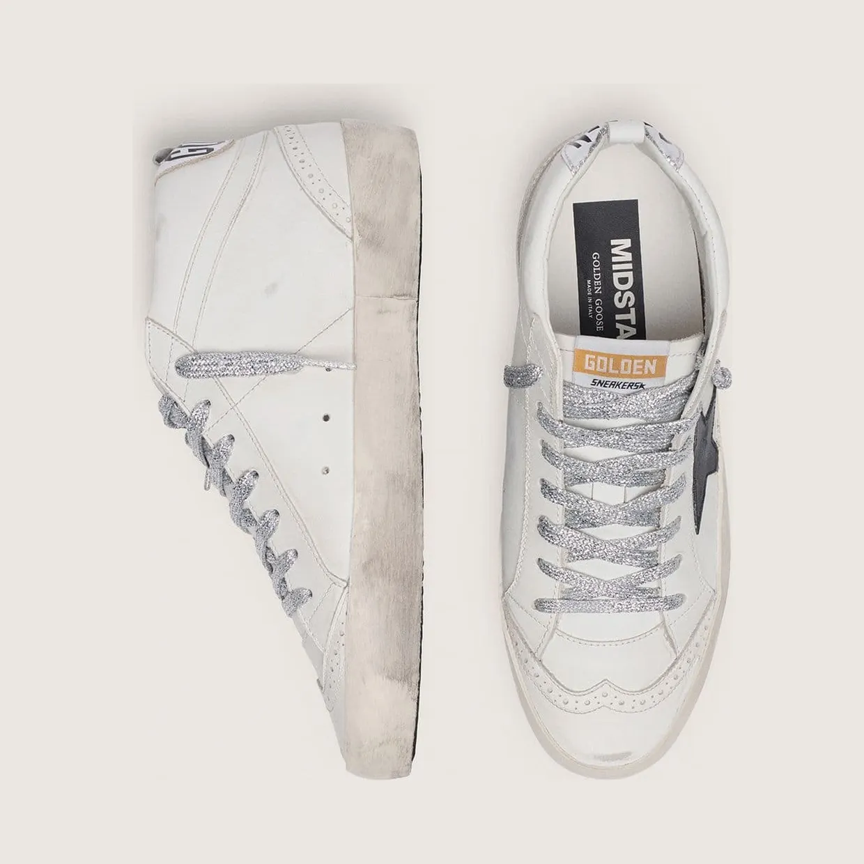 Golden Goose Mid Star With Laminated Heel Tab And Glitter Laces (GWF00122.F001249.10238) (3)