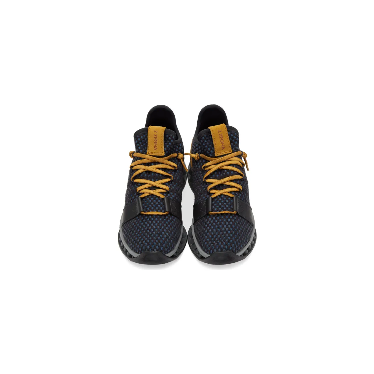 Z Zegna Navy and Tan TechMerino A-Maze Sneakers (LHTGS A4308X) (4)