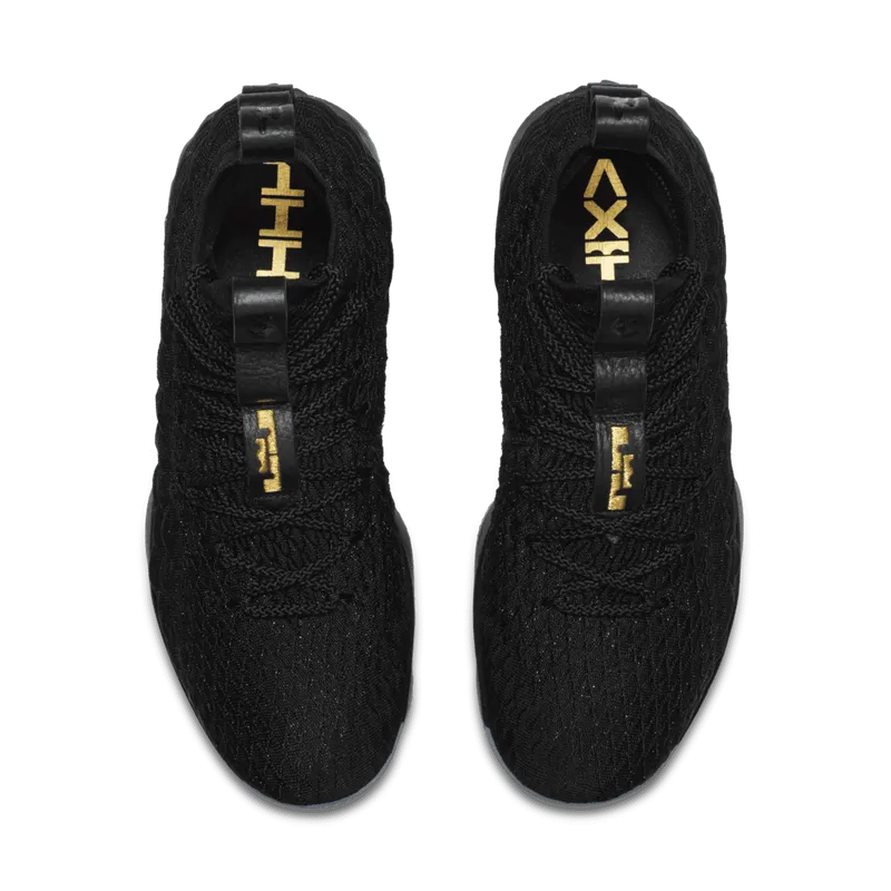Nike LeBron 15 Black Gold Black/Black-Metallic Gold (897648-006)