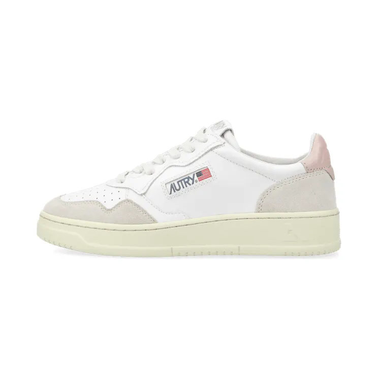 Autry Medalist Leather Low White Pink (AULW-LS37)