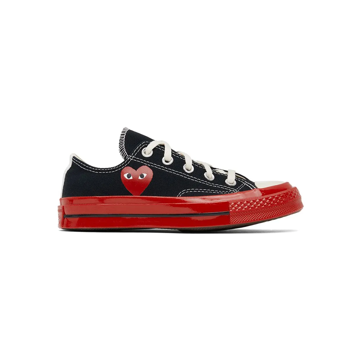 Comme des Garçons Play Off-White & Red Converse Edition Chuck 70 Low-Top Sneakers (P1K123)