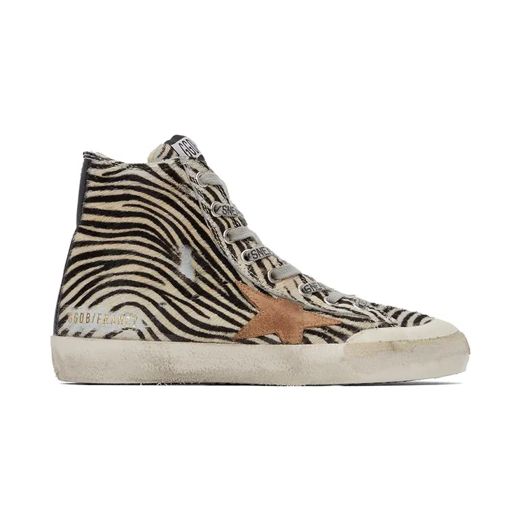 Golden Goose Black & Off-White Francy Zebra Sneakers (GWF00114.F002628.81554)