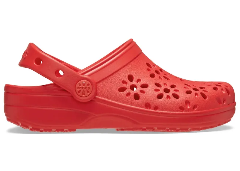 Crocs Classic Floral Cut-Out Clog Cherry Red (210943-6ZR)