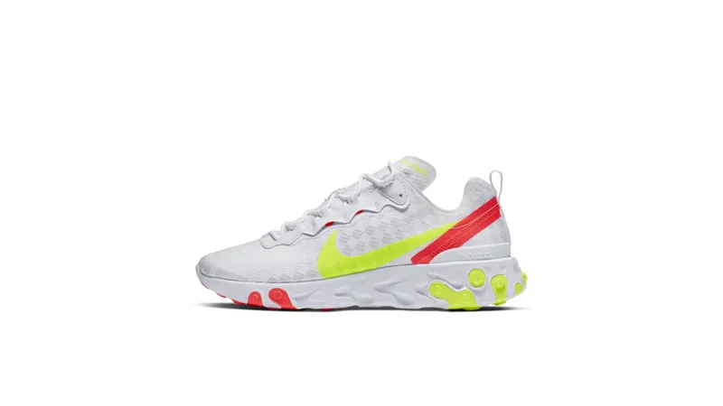 Nike React Element 55 White Crimson Volt White/Crimson-Volt (CJ0782-100)