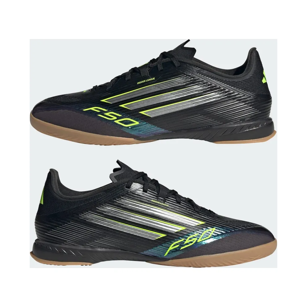 adidas F50 League Indoor Boots “Core Black / Iron Metallic / Lucid Lemon” (JH7720)