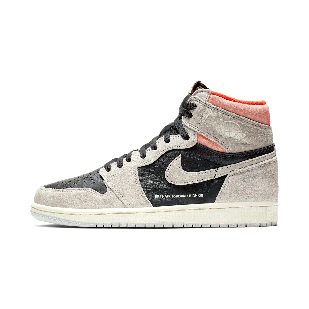 Air Jordan Nike AJ I 1 High Retro ‘Neutral Grey Hyper Crimson’ (2019) (555088-018)