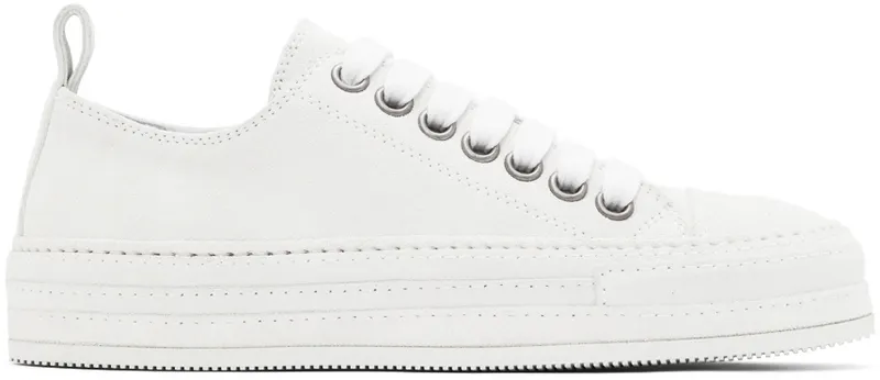 Ann Demeulemeester White Suede Gert (2201-W-N03-375-001)