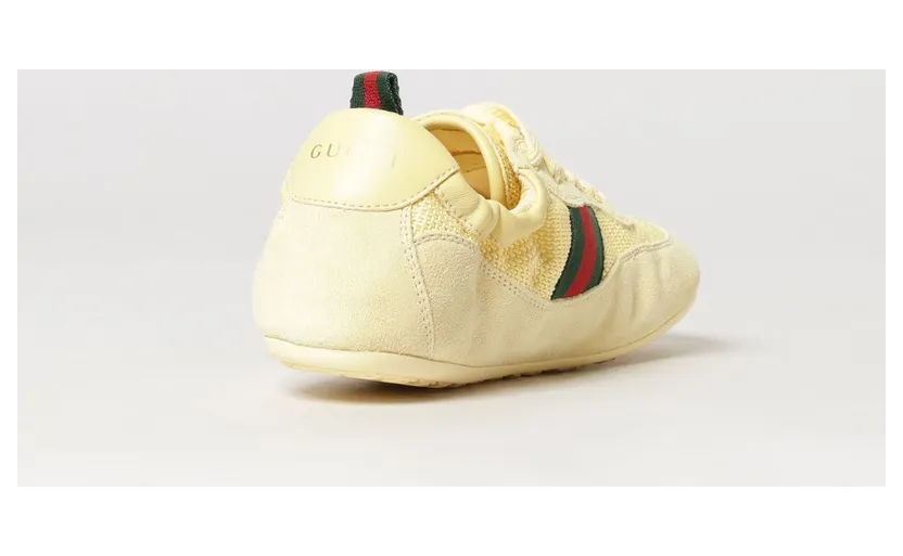 Gucci Shift Low-Top Suede and Mesh Sneakers with Web Stripe Beige (857963AAF1Z7552) (2)