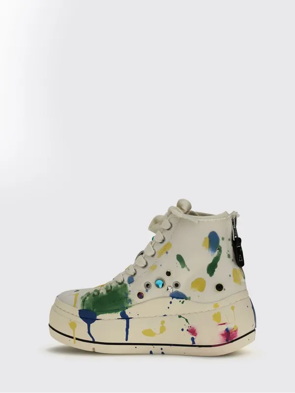 R13 Printed Silk Platform Sneakers White (R13S5029SS255A) (2)