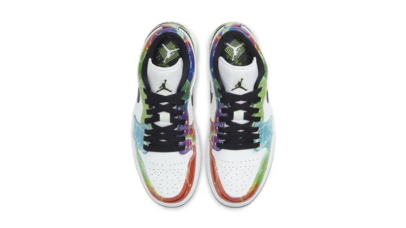 Jordan 1 Low Galaxy (W) Black/Multi-Color-White (CW7310-909)