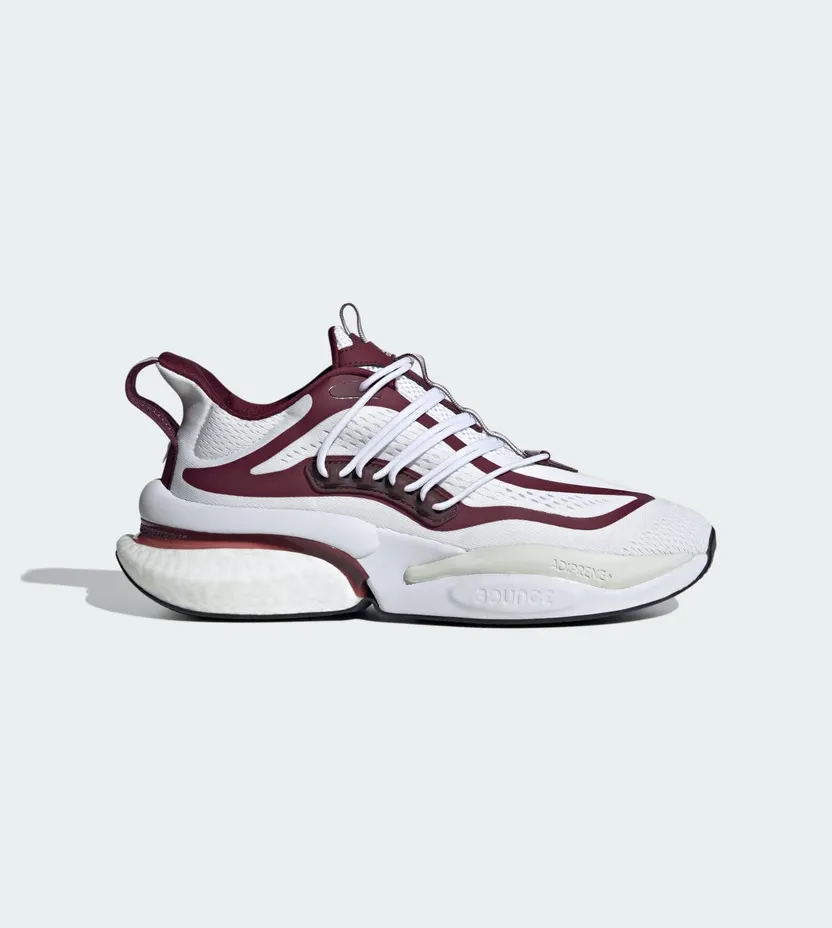 Adidas Mississippi State Alphaboost V1 “Cloud White Team Maroon Cool Grey” (IE1030)