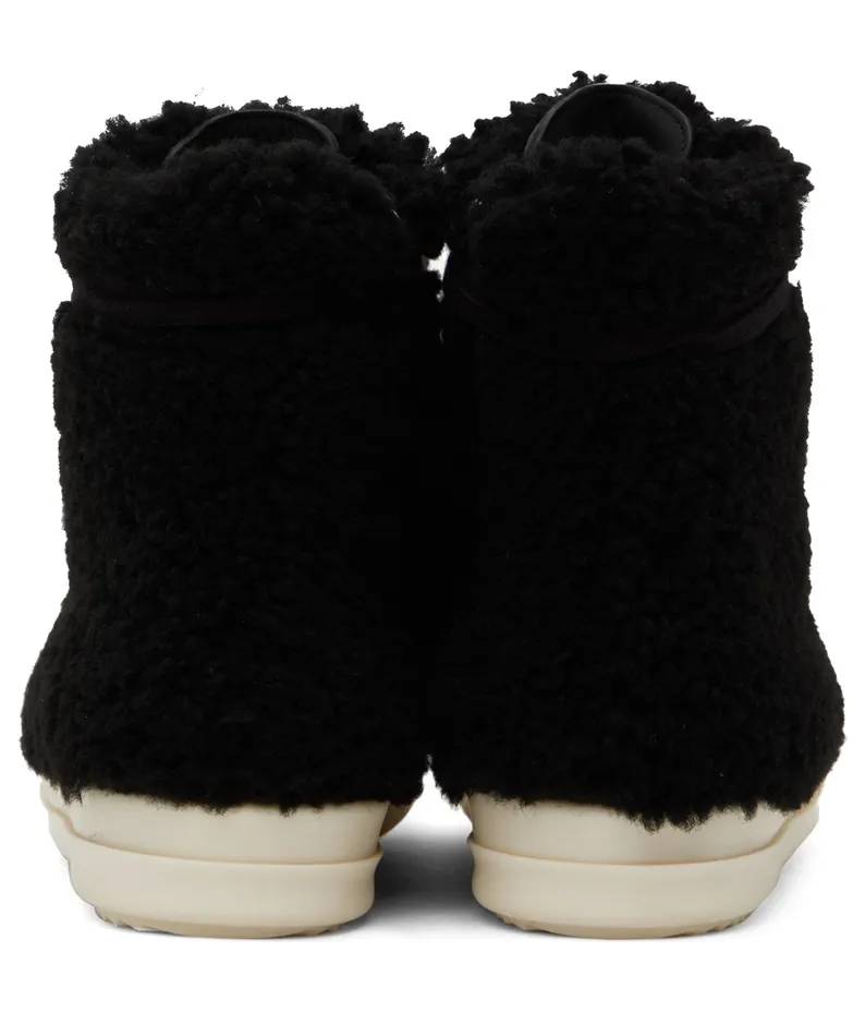 Rick Owens Black Shearling Strobe Sneakers (RU02B2890 LSHP) (2)