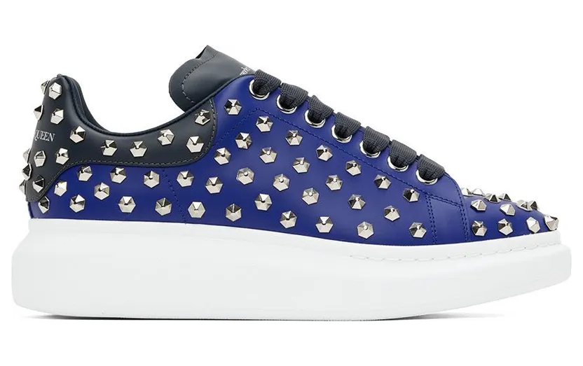 Alexander McQueen Blue Oversized Larry 4597 ELEC.BLUE/ANTH. (711142WHTQQ)