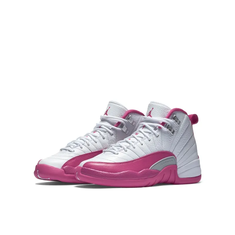 Jordan 12 Retro Dynamic Pink (GS) White/Vivid Pink-Metallic Silver (510815-109)
