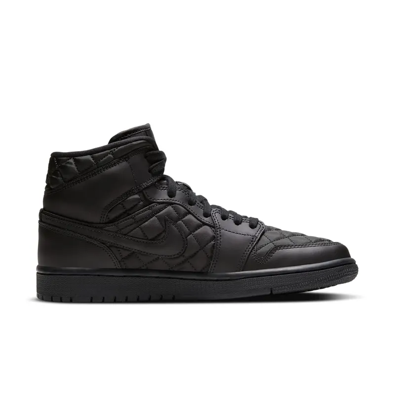 Air Jordan 1 Mid SE ‘Black Quilted’ Black/Black/White (DB6078-001)
