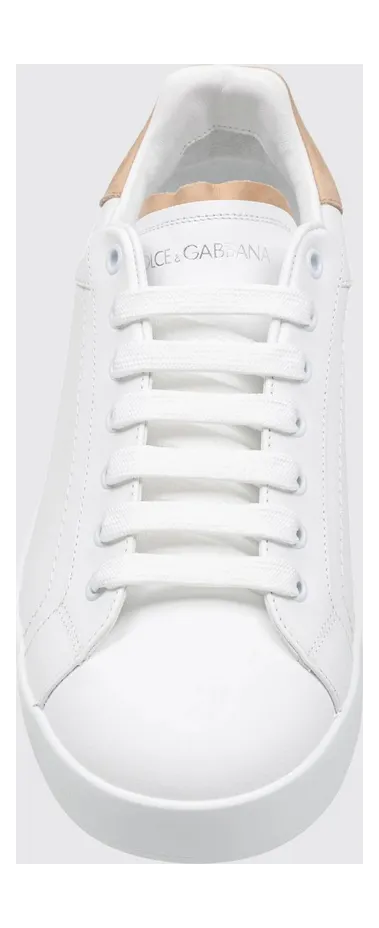 Dolce & Gabbana Portofino Bicolour Calfskin Sneakers with Logo White (CS2278AF2188S537) (3)