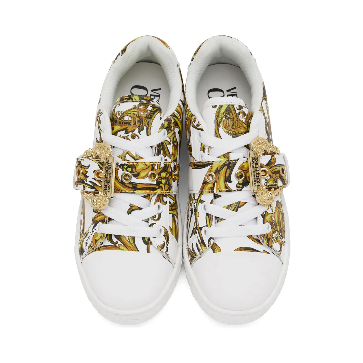 Versace Jeans Couture White Print Court Low-Top Sneakers (E72VA3SK9EZP092) (5)