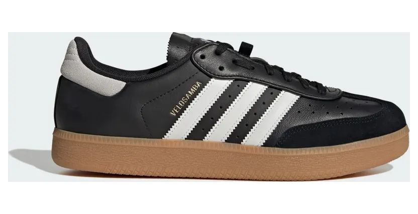 Adidas Velosamba Leren Core Black / Cloud White / Gold Metallic (JQ9177)