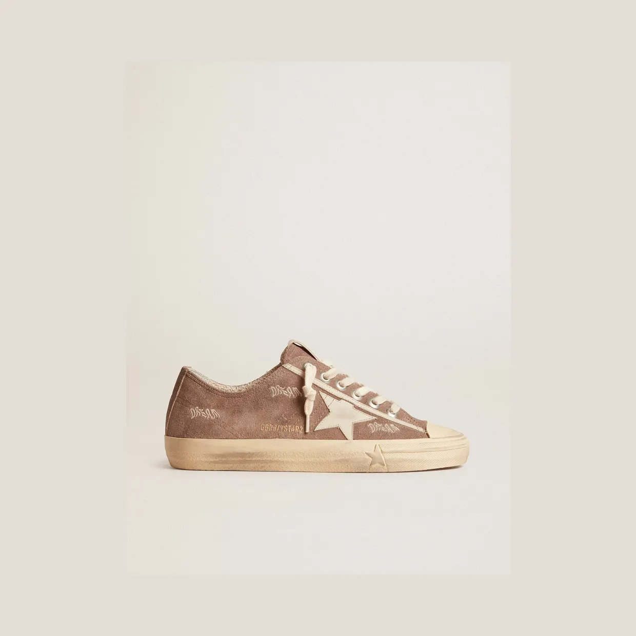 Golden Goose V-Star In Dove-Gray Suede With Light Gray Leather Star (GWF00129.F005902.55597)