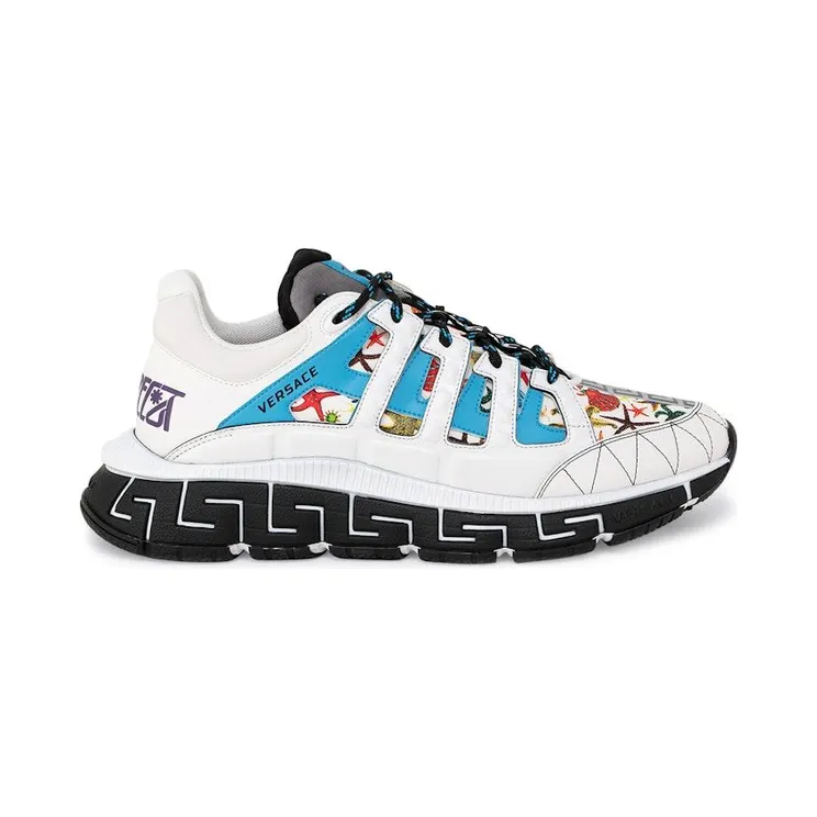 Versace Trigreca Tresor de la Mer Print White Blue Purple (W)