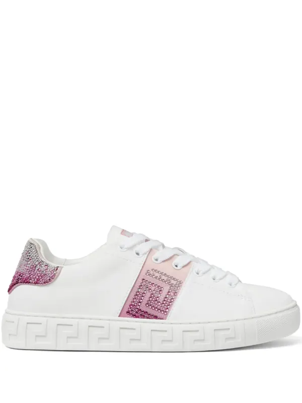 Versace Greca sneakers verfraaid with kristallen – White (10135681A13518)