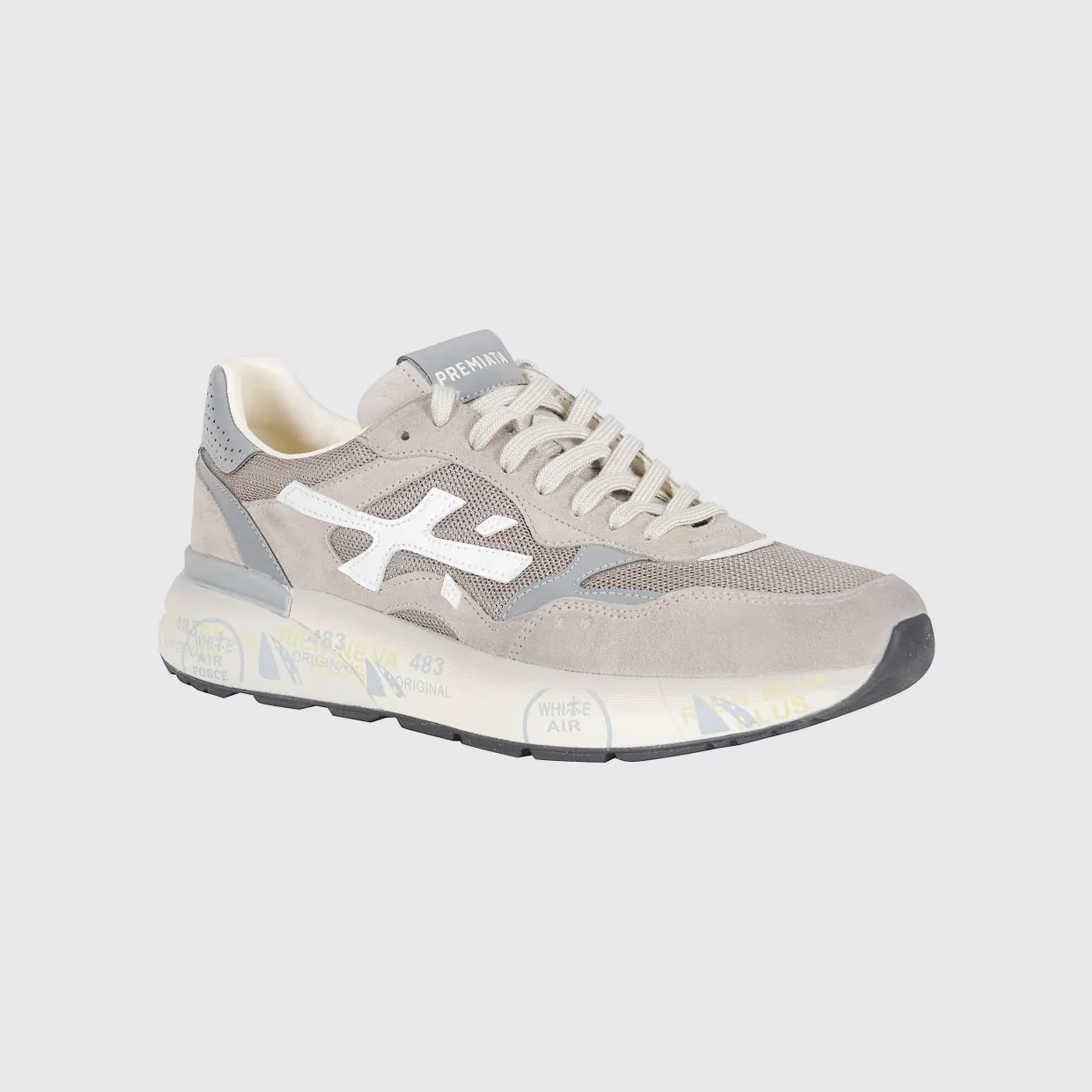 Premiata Mick Used Suede and Mesh Sneakers Brown (MICK018118)