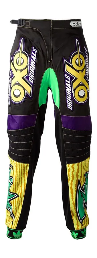 adidas x Jeremy Scott JS Motor Pant Purple Black Yellow Brand New (M63870)