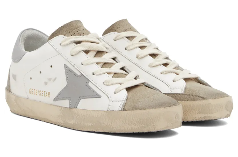 Golden Goose White & Taupe Super-Star Classic Sneakers (GWF00102.F003210.11179) (4)